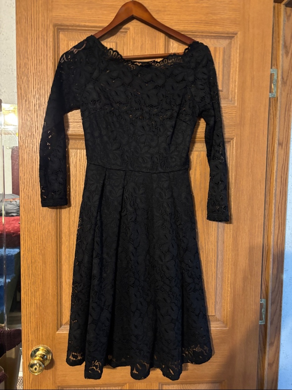 Black Lace Fit-and-Flare Dress - Classic Women’s Evening Dress